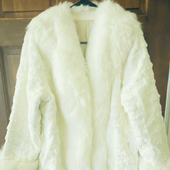 Authentic white mink and fox fur jacket - Picture 2 of 12